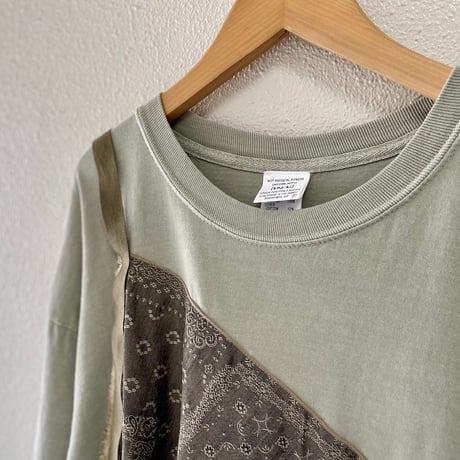 kha:ki コットン天竺ジャガードドッキングリメイクTシャツ