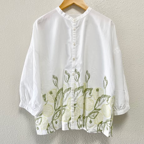 grin シトラス刺繍スタンドシャツ