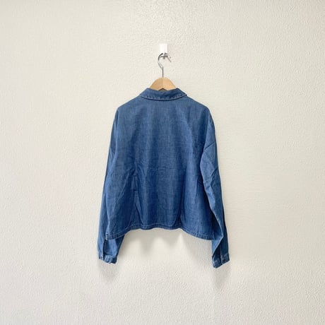 mizuiro ind デニムピンタックショートシャツ