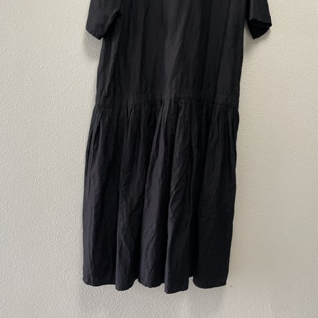 homspun  リネンバイオVネックタックワンピース