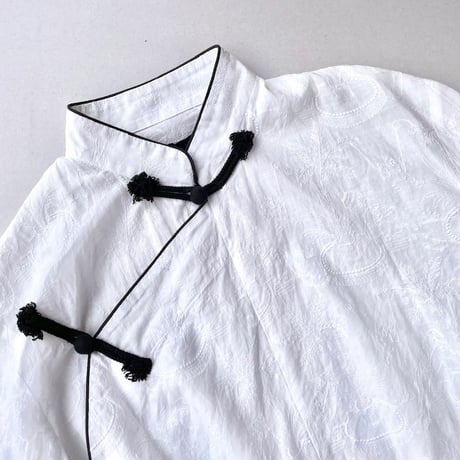 tricot COMME des GARCONS チャイナ刺繍ブラウス