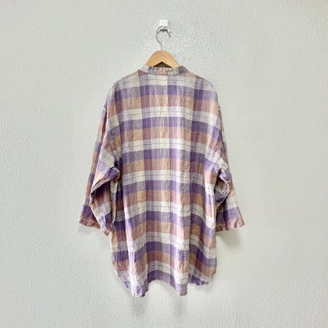 nest Robe CONFECT リネンチェック 7分袖シャツ