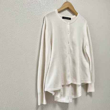 mizuiro ind クルーネックコットンカーディガン