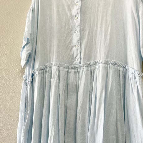 nest Robe リネンタックギャザー半袖ワンピース
