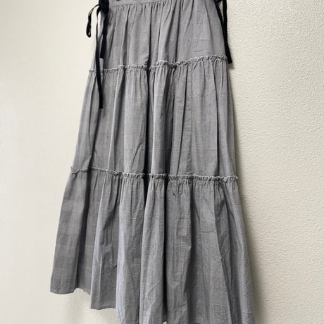 タグ付き未使用品 / bulle de savon  glen check ティアードスカート