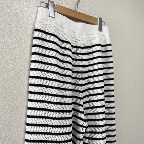 Spick＆Span ボーダークロッシェパンツ