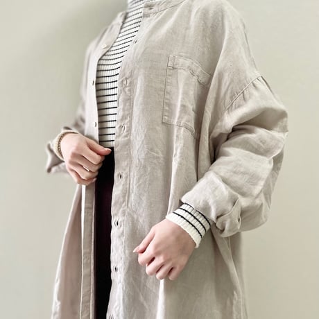nest Robe  リネンクルーネックチュニックブラウス