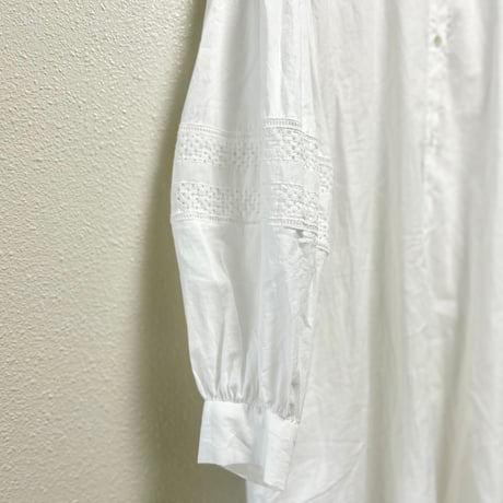 MidiUmi lace combi frill shirt OP