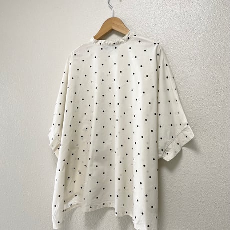 mizuiro ind ドットプリントバンドカラーワイドシャツ