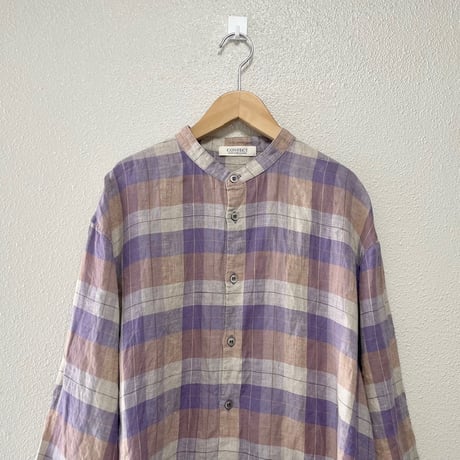 nest Robe CONFECT リネンチェック 7分袖シャツ