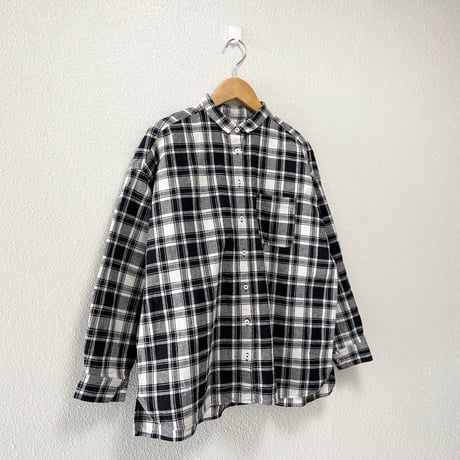 nest Robe コットンリネンチェックシャツ