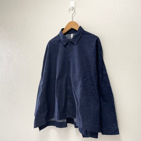 2025 grin / 未使用品/ ストレッチデニム ポンチョシャツ