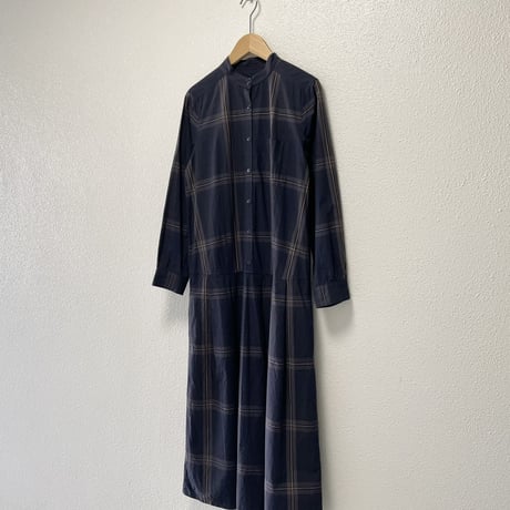 Manna タイプライターチェックシャツワンピース