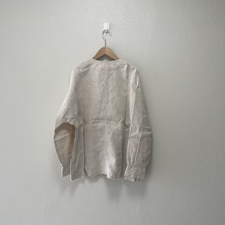 PAR ICI チャイナボタンノーカラーブラウス