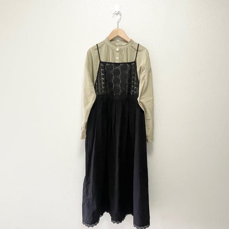 used 胸元レース切替キャミワンピース