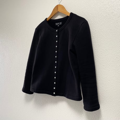 agnès b.  コットン メルトン 長袖  カーディガンプレッション”Le Classique”