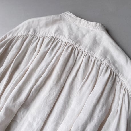nest Robe リネンタックスリーブバンドカラーブラウス