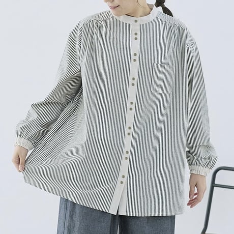 【3色展開】select スタンドカラー チュニックシャツ