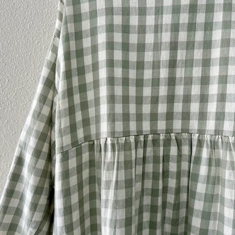 used 綿麻ライン配色コート