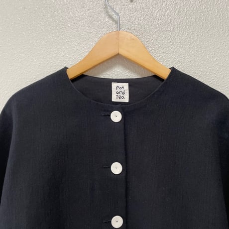 継続販売品 / pot and tea  綿麻 ドロップショルダージャケット