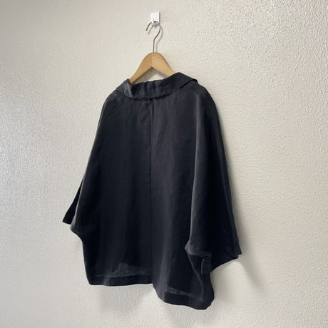 未使用品 / 2025SS /  UNIVERSAL TISSU フレンチリネン ドルマンスリーブ  シャツ ジャケット ブラック