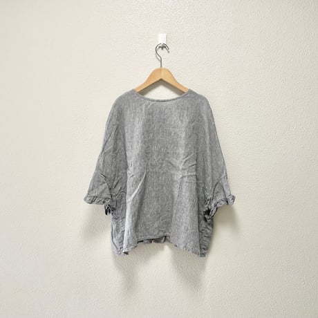 Veritecoeur フリルスレーブレスブラウス LTD-045　フリル プルオーバー リネン