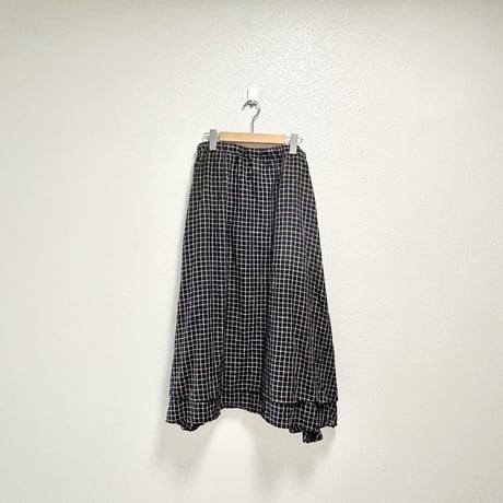 fog linen work × nest Robe リトアニアリネン チェックスカート