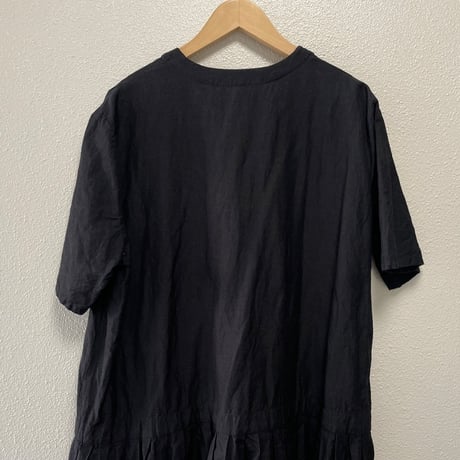 homspun  リネンバイオVネックタックワンピース