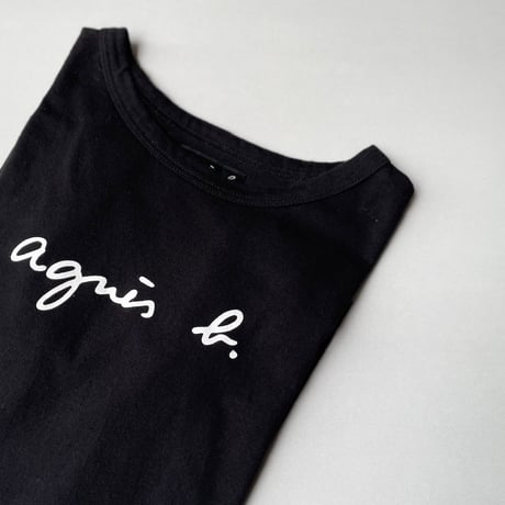 agnes b. ロゴプリント コットン 半袖Tシャツ