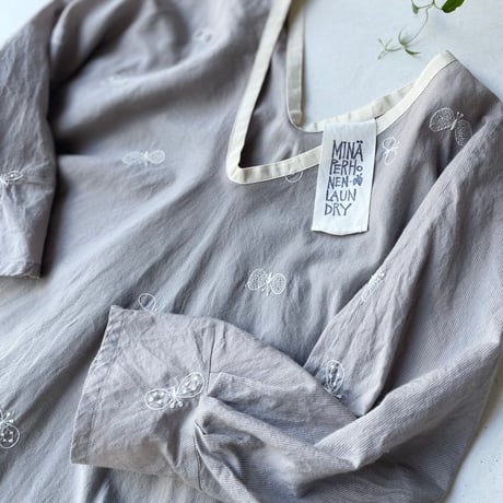 mina perhonen laundry  choucho コットンシルクフレアワンピース