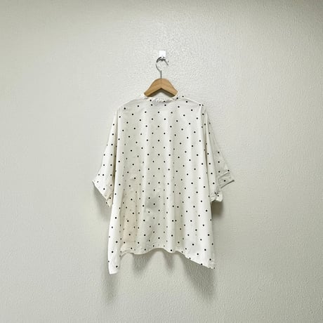 mizuiro ind ドットプリントバンドカラーワイドシャツ