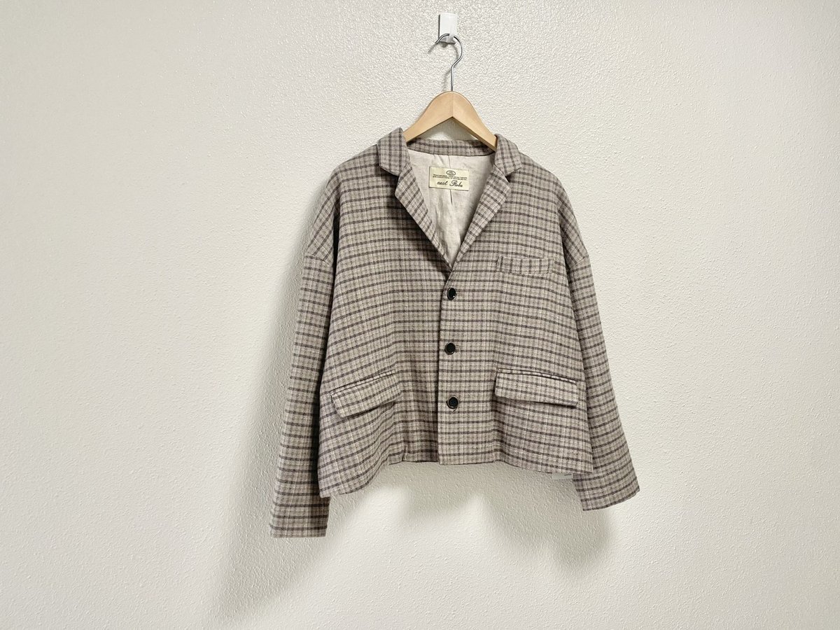459y*美品 ネストローブ ウール混 撚り杢 チェック ジャケット. nest Robe 撚り杢チェックジャケット | Lisululu online