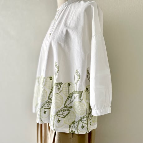 grin シトラス刺繍スタンドシャツ