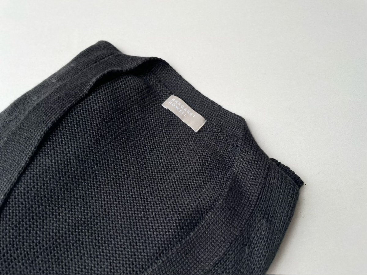 Margaret Howell リネンコットンシルクニットカーディガン ブラック