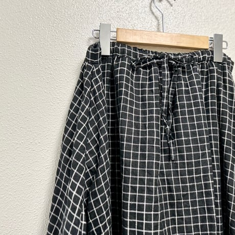 fog linen work × nest Robe リトアニアリネン チェックスカート