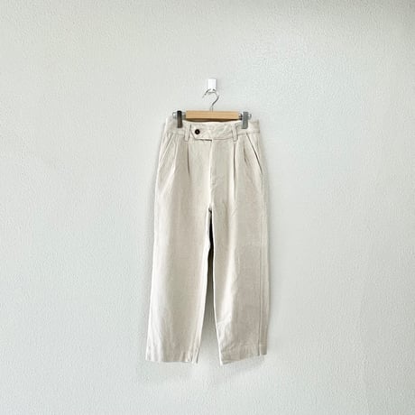 MHL. コットンリネンヘリンボーンパンツ