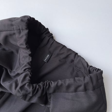 販売継続品/ mizuiro ind ハイウエスト タックワイドイージーパンツ