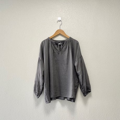 fog linen work リボンギャザーブラウス