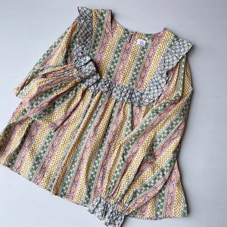 2025SS / Dot＆Stripes CHILD WOMAN リバティプリント パッチワークブラウス