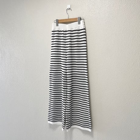 Spick＆Span ボーダークロッシェパンツ