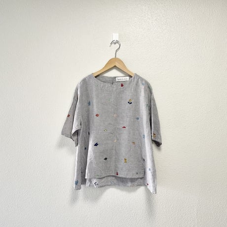 l'atelier du savon 小さいおりがみ刺繡ブラウス