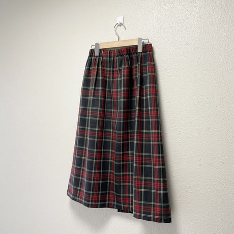 2022AW / nest Robe ウールタータンチェックラップライクスカート