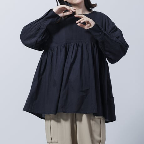 【3色展開】select ピンタック袖ジャガードブラウス