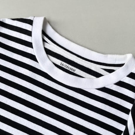 2024AW / Veritecoeur 天竺クルーネック  ボーダーロングスリーブTシャツ