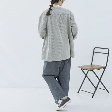 【3色展開】select スタンドカラー チュニックシャツ