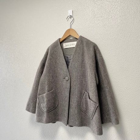 l'atelier du savon ビーチクロス ノーカラーＡライン コート