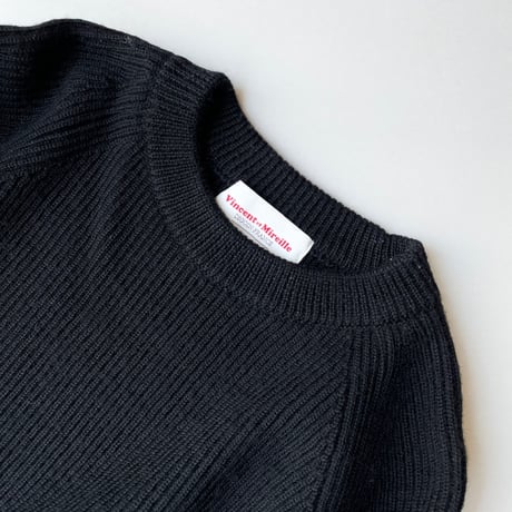 Vincent et Mireille jeans factory別注 ウールリブクラシッククルーネックニット