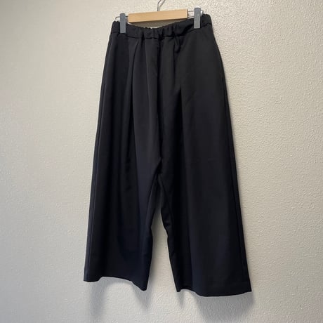 販売継続品/ mizuiro ind ハイウエスト タックワイドイージーパンツ