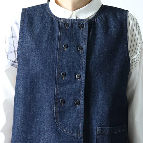 【3色展開】select ダブル釦デニムベスト