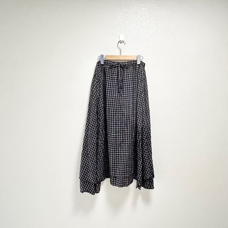 fog linen work × nest Robe リトアニアリネン チェックスカート